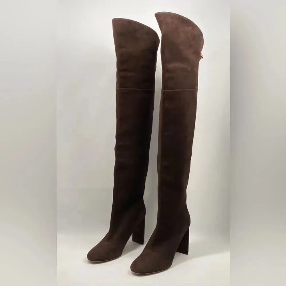 MAISON SKORPIOS Marylin Suede Over The Knee Boots size 40